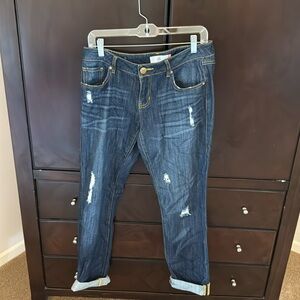 CAbi Dark Deconstructed Slim Boyfriend Jean